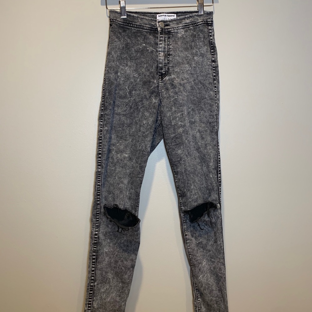 American apparel acid wash black jeans